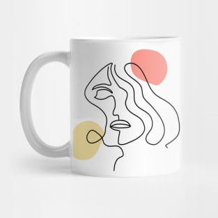 Empowered Woman face line art Mug